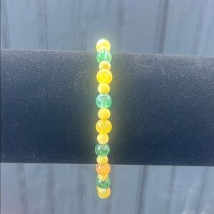 Elegant Green and Yellow Beaded Bracelet